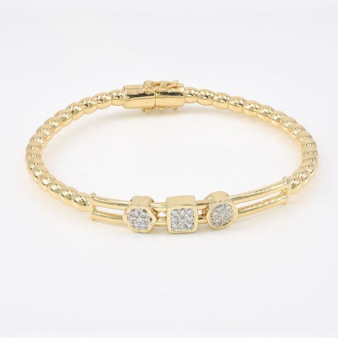 Yellow Gold And Diamond Bead Slide Bracelet | Ivan & Co Jewelers